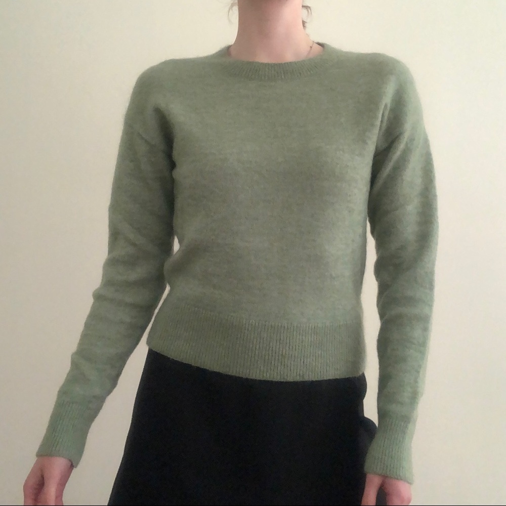 & Other Stories Sage Pistachio Green Wool Mohair Blend Sweater